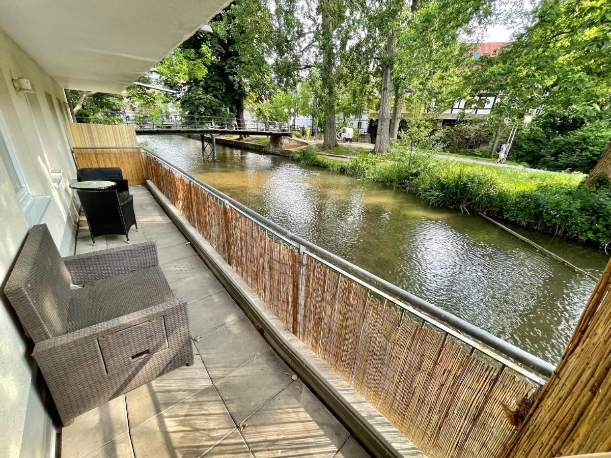 Ferienwohnung Blickfang - Modernes Apartment Direkt In Der Altstadt Von Erfurt Mit Balkon - Beste Lage Und Aussicht Exterior foto